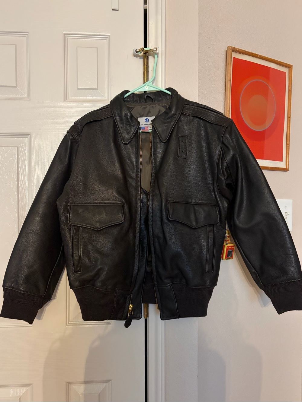 Vintage VF Imagewear goatskin leather bomber jacket